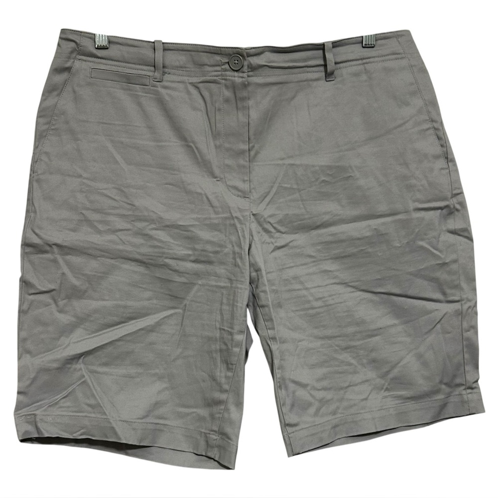 Talbots Women’s Size 16W Girlfriend Chino Shorts Gray Cotton Blend Plus Size New